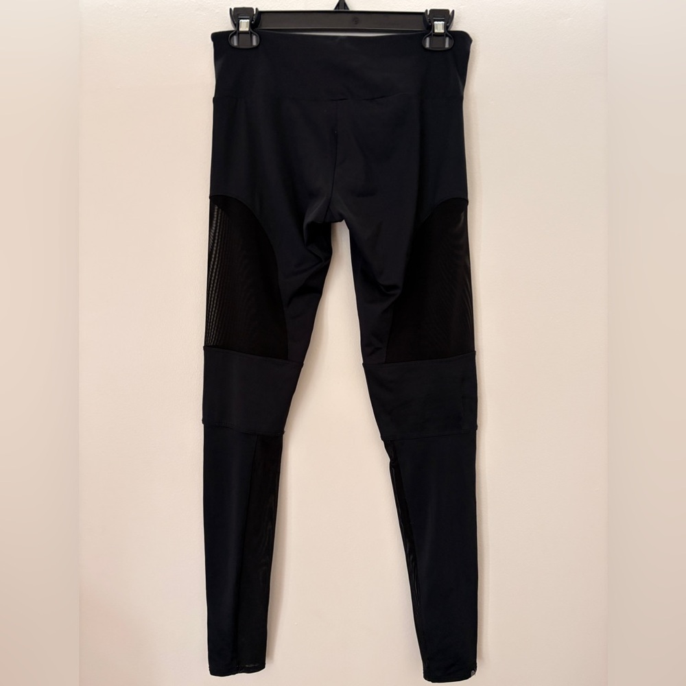Onzie black yoga Pants with sheer mesh panels